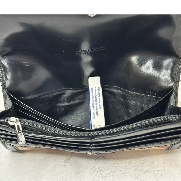 BURBERRY CHECK NOVA / LEATHER CLUTCH/WALLET W/DUST BAG & BOX - Picture 8 of 16